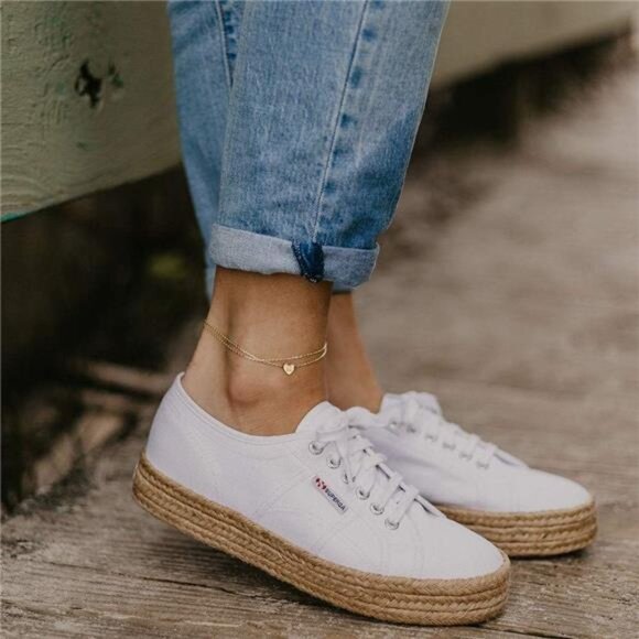 Ankle Bracelets for Women, 14K Gold Plated Dainty Layered Heart Initial Anklets - Picture 6 of 7